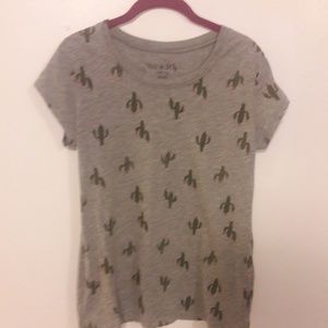 Grey capped sleeve t shirt